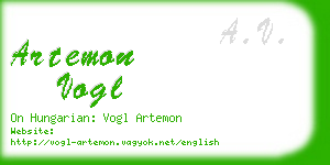 artemon vogl business card